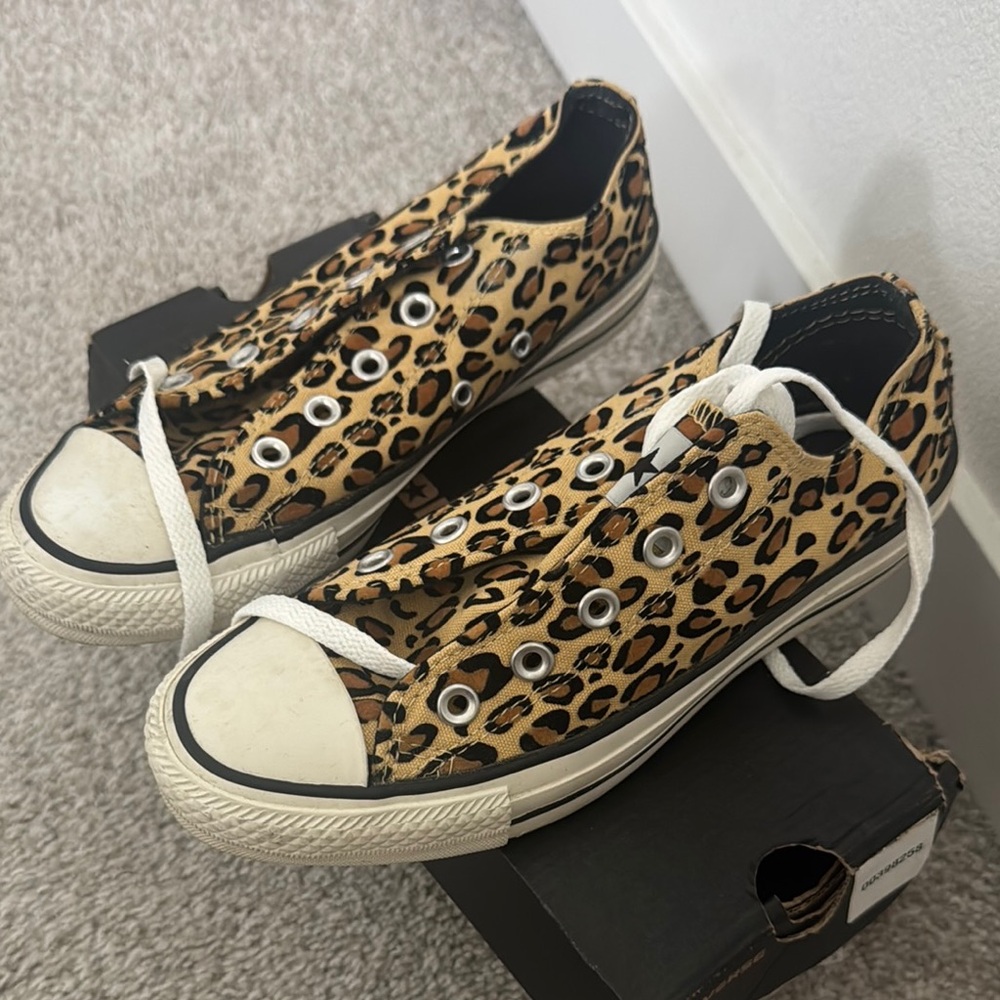 Converse Leopard Print Sneakers with White Accents